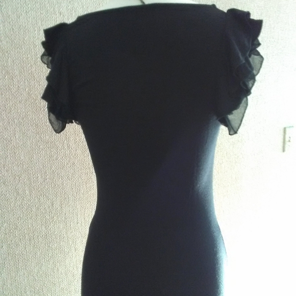 EASY WEAR Black Tee with ruffles - Picture 7 of 9